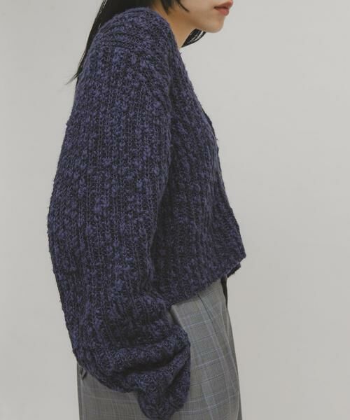 KBF / ケービーエフ ニット・セーター | スラブMIXショートカーディガン | 詳細11