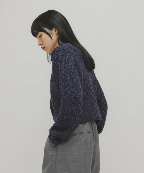 KBF / ケービーエフ ニット・セーター | スラブMIXショートカーディガン | 詳細13