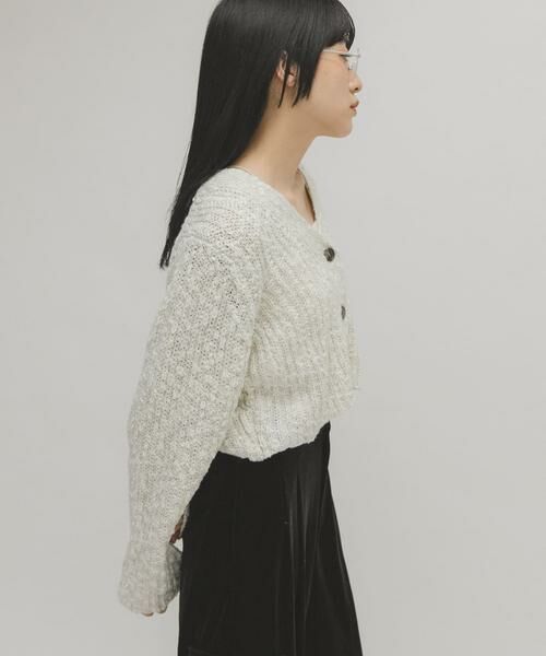KBF / ケービーエフ ニット・セーター | スラブMIXショートカーディガン | 詳細20