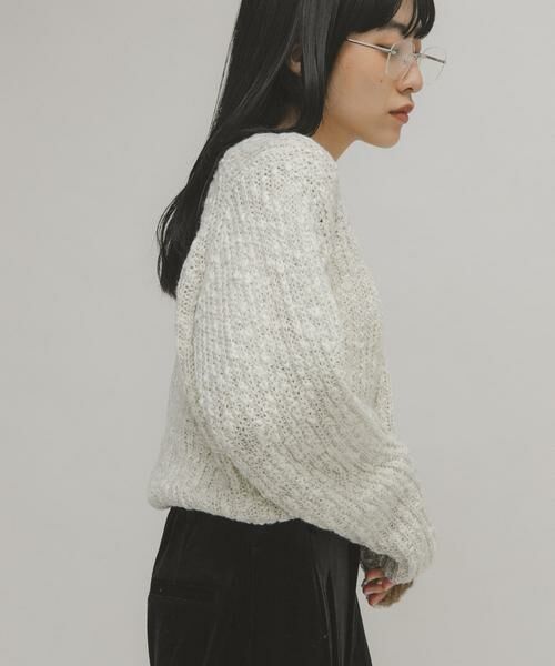 KBF / ケービーエフ ニット・セーター | スラブMIXショートカーディガン | 詳細21