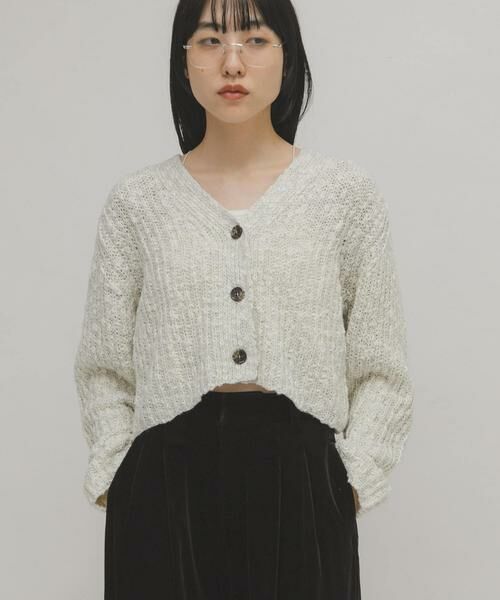 KBF / ケービーエフ ニット・セーター | スラブMIXショートカーディガン | 詳細22