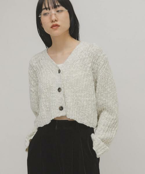 KBF / ケービーエフ ニット・セーター | スラブMIXショートカーディガン | 詳細23