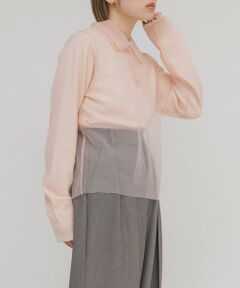 KBF / ケービーエフ ニット・セーター | チュールレイヤードニットシャツ