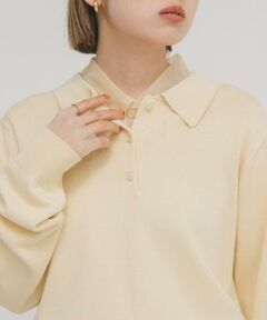 KBF / ケービーエフ ニット・セーター | チュールレイヤードニットシャツ