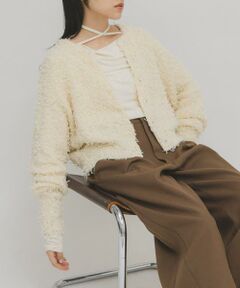 KBF / ケービーエフ ニット・セーター | チュールフリンジカーディガン