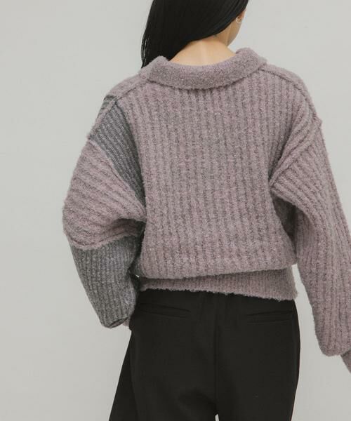 KBF / ケービーエフ ニット・セーター | バイカラーデザインスリーブニット | 詳細2