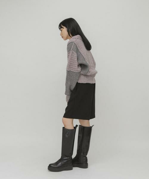 KBF / ケービーエフ ニット・セーター | バイカラーデザインスリーブニット | 詳細4