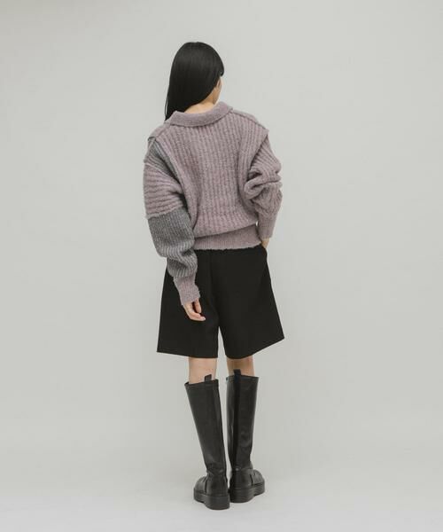 KBF / ケービーエフ ニット・セーター | バイカラーデザインスリーブニット | 詳細5