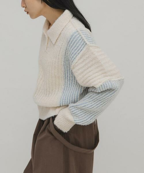 KBF / ケービーエフ ニット・セーター | バイカラーデザインスリーブニット | 詳細16