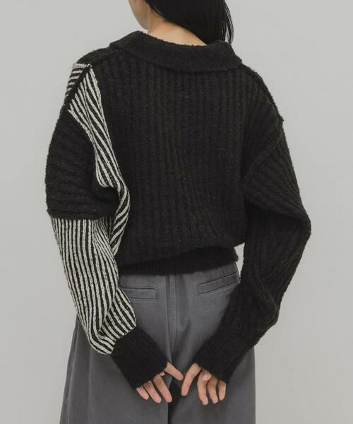 KBF / ケービーエフ ニット・セーター | バイカラーデザインスリーブニット | 詳細27