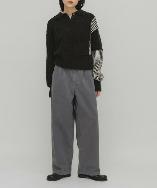 KBF / ケービーエフ ニット・セーター | バイカラーデザインスリーブニット | 詳細28