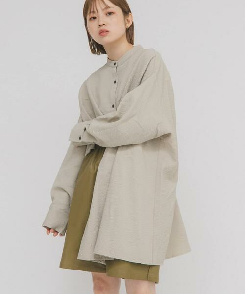 KBF / ケービーエフ シャツ・ブラウス | ウエストタックロングシャツ | 詳細2