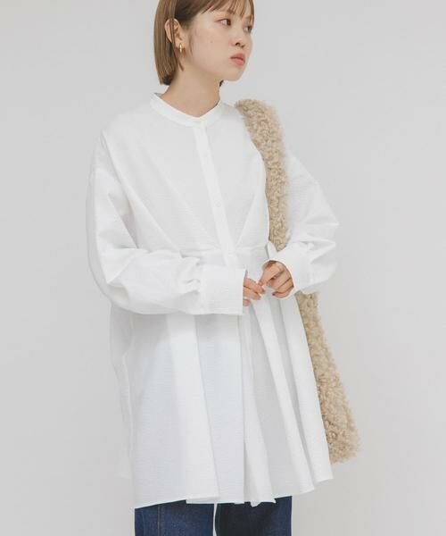 KBF / ケービーエフ シャツ・ブラウス | ウエストタックロングシャツ | 詳細15