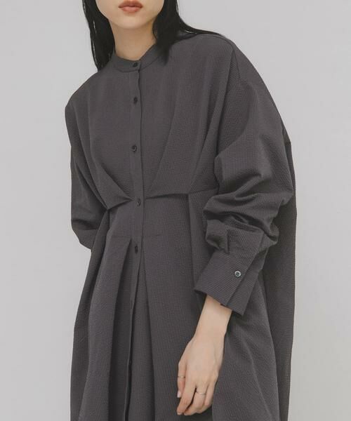 KBF / ケービーエフ シャツ・ブラウス | ウエストタックロングシャツ | 詳細20