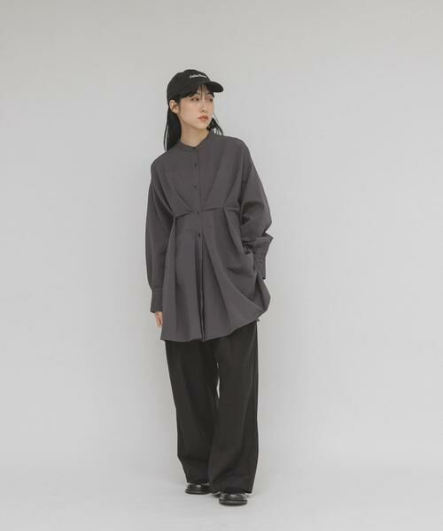 KBF / ケービーエフ シャツ・ブラウス | ウエストタックロングシャツ | 詳細23