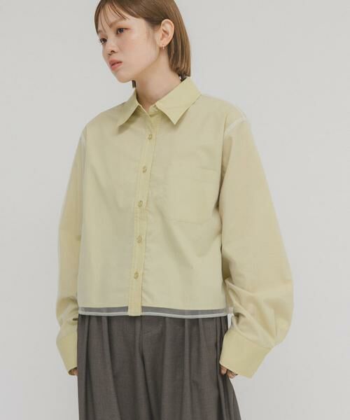 KBF / ケービーエフ シャツ・ブラウス | チュールレイヤードショートシャツ | 詳細1