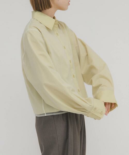 KBF / ケービーエフ シャツ・ブラウス | チュールレイヤードショートシャツ | 詳細3