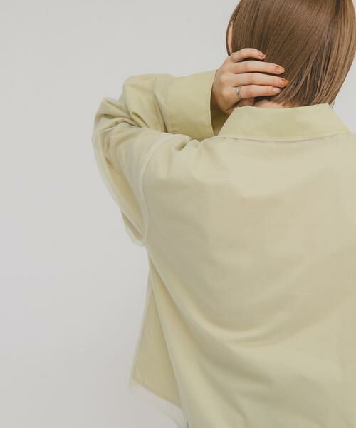 KBF / ケービーエフ シャツ・ブラウス | チュールレイヤードショートシャツ | 詳細5