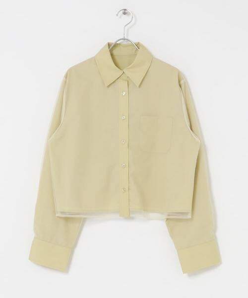 KBF / ケービーエフ シャツ・ブラウス | チュールレイヤードショートシャツ | 詳細8