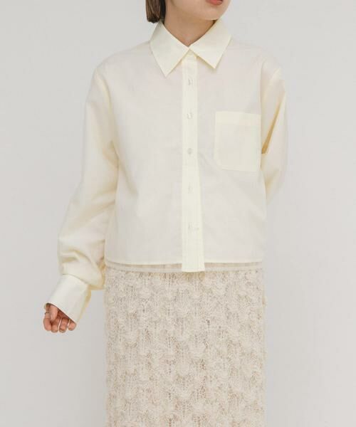 KBF / ケービーエフ シャツ・ブラウス | チュールレイヤードショートシャツ | 詳細14