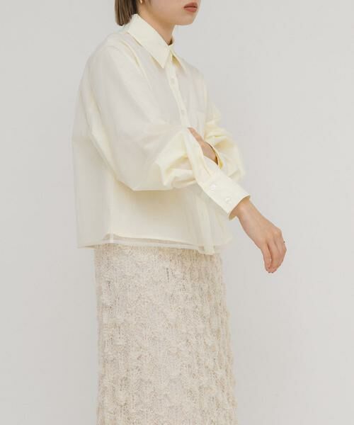 KBF / ケービーエフ シャツ・ブラウス | チュールレイヤードショートシャツ | 詳細15