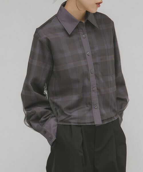 KBF / ケービーエフ シャツ・ブラウス | チュールレイヤードショートシャツ | 詳細23