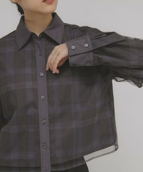 KBF / ケービーエフ シャツ・ブラウス | チュールレイヤードショートシャツ | 詳細26