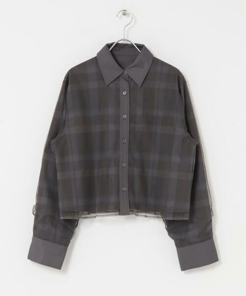 KBF / ケービーエフ シャツ・ブラウス | チュールレイヤードショートシャツ | 詳細29