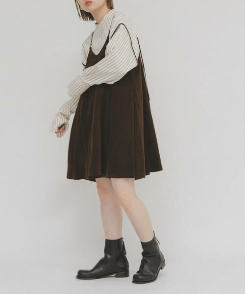 KBF / ケービーエフ ワンピース | モールリブミニキャミワンピース(ブラウン)