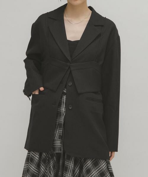 KBF/ケービーエフ ビスチェSETテーラードジャケット ブラック one KBF/ケービーエフ ビスチェSETテーラードジャケット ブラック one