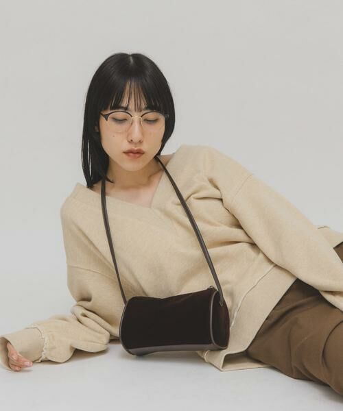 KBF / ケービーエフ ショルダーバッグ | ステッチデザインベロアミニBAG | 詳細2