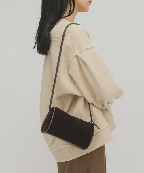 KBF / ケービーエフ ショルダーバッグ | ステッチデザインベロアミニBAG | 詳細4