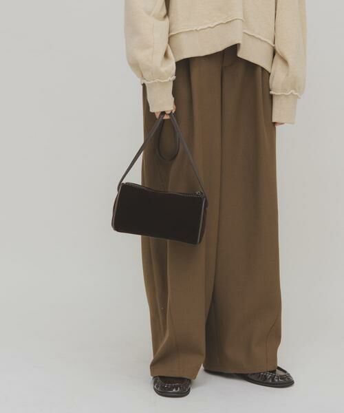 KBF / ケービーエフ ショルダーバッグ | ステッチデザインベロアミニBAG | 詳細5