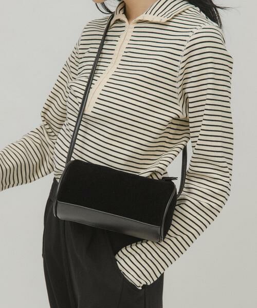 KBF / ケービーエフ ショルダーバッグ | ステッチデザインベロアミニBAG | 詳細10