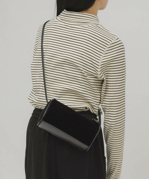 KBF / ケービーエフ ショルダーバッグ | ステッチデザインベロアミニBAG | 詳細11