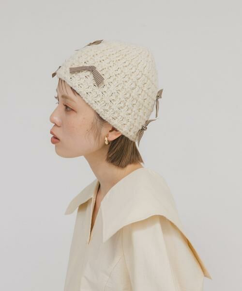 KBF / ケービーエフ ニットキャップ | チェックリボンニットビーニー | 詳細2