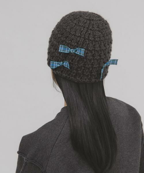 KBF / ケービーエフ ニットキャップ | チェックリボンニットビーニー | 詳細7