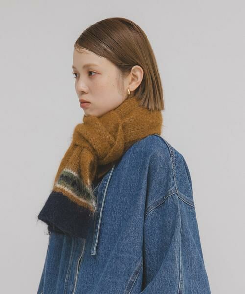 KBF / ケービーエフ マフラー・ショール・スヌード・ストール | エンドボーダーデザインマフラー | 詳細3