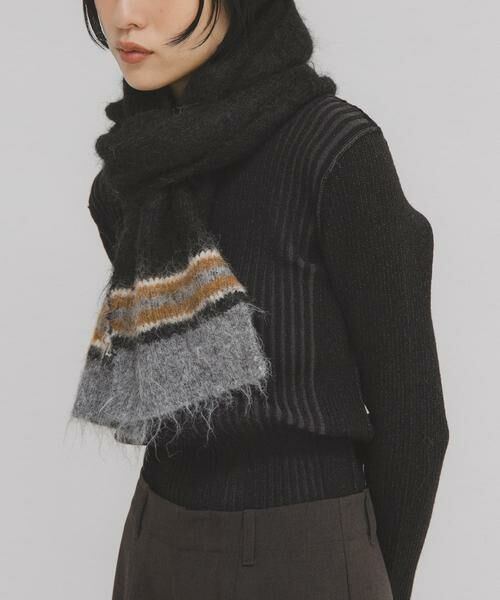 KBF / ケービーエフ マフラー・ショール・スヌード・ストール | エンドボーダーデザインマフラー | 詳細6