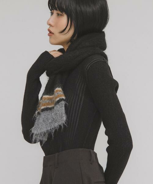 KBF / ケービーエフ マフラー・ショール・スヌード・ストール | エンドボーダーデザインマフラー | 詳細7