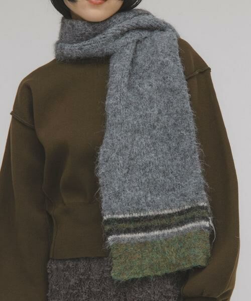 KBF / ケービーエフ マフラー・ショール・スヌード・ストール | エンドボーダーデザインマフラー | 詳細14