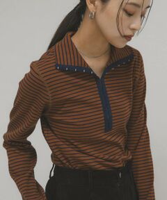 KBF / ケービーエフ Tシャツ | タートルホックボーダートップス