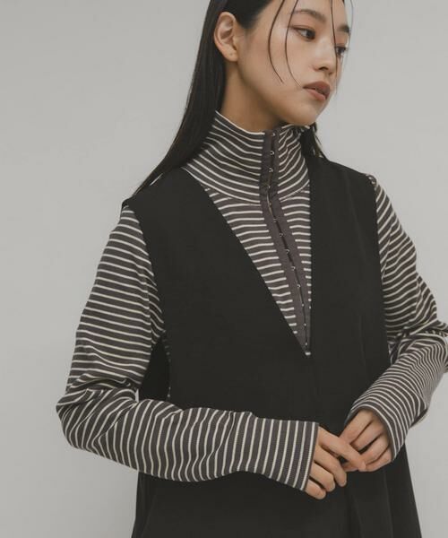 KBF / ケービーエフ Tシャツ | タートルホックボーダートップス | 詳細19