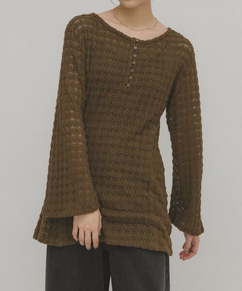 KBF / ケービーエフ Tシャツ | シャギーレーストップス | 詳細1