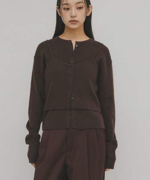 KBF/ケービーエフ ビスチェSETニット ダークブラウン one KBF/ケービーエフ ビスチェSETニット ダークブラウン one