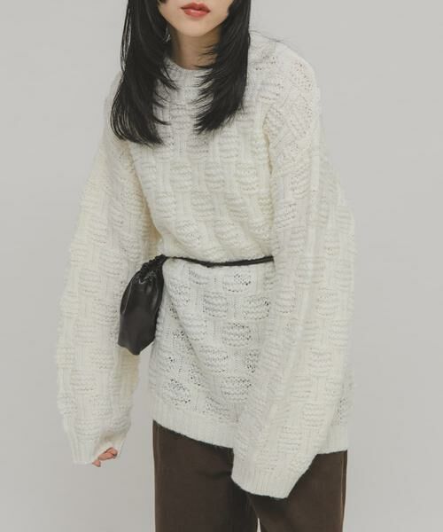 KBF / ケービーエフ ニット・セーター | グリッドパターンニット | 詳細2