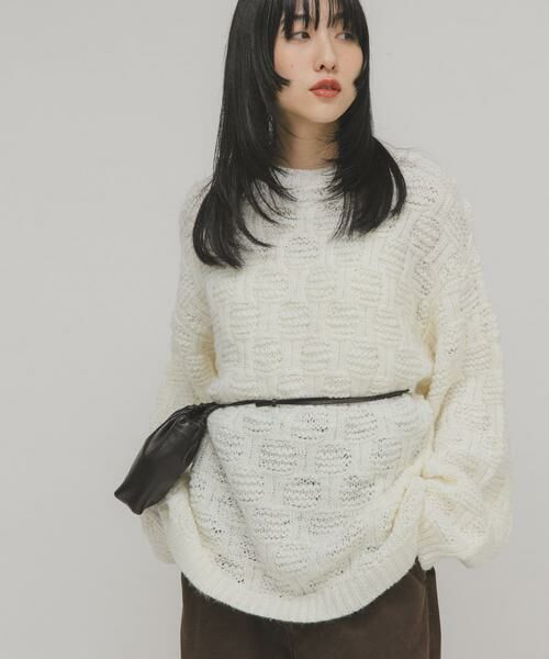 KBF / ケービーエフ ニット・セーター | グリッドパターンニット | 詳細3