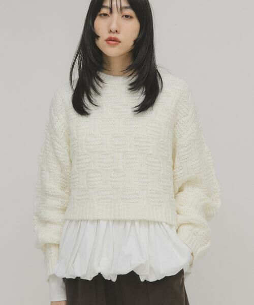 KBF / ケービーエフ ニット・セーター | グリッドパターンニット | 詳細8