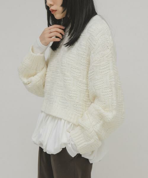 KBF / ケービーエフ ニット・セーター | グリッドパターンニット | 詳細9