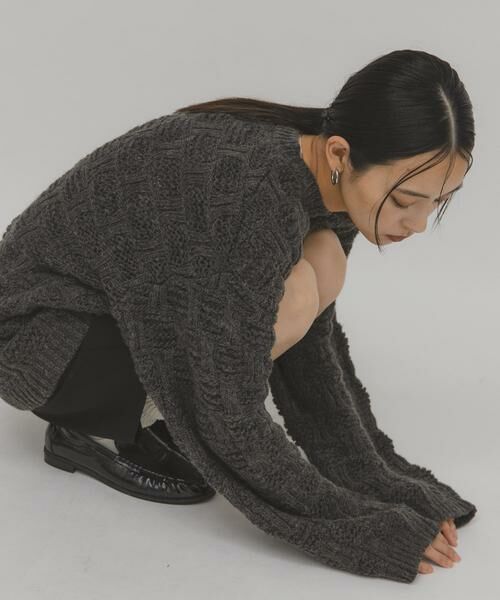 KBF / ケービーエフ ニット・セーター | グリッドパターンニット | 詳細15